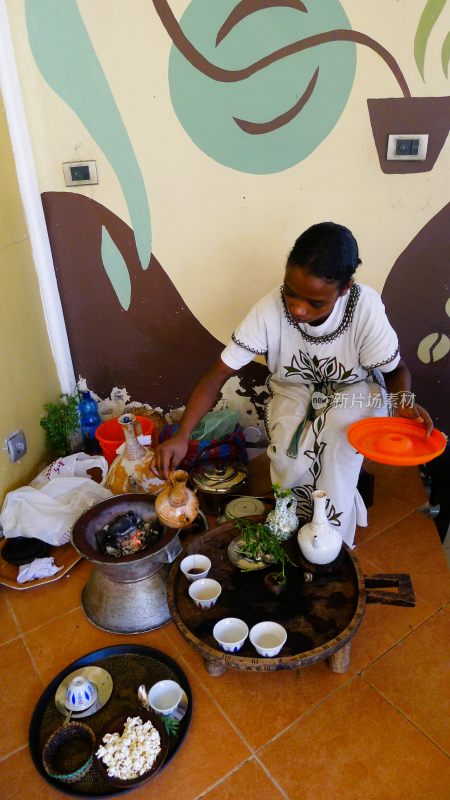 埃塞俄比亚做咖啡的女人
