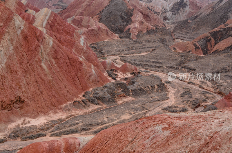 甘肃张掖七彩丹霞旅游景区多彩地质自然风光