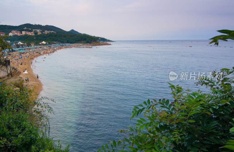 大连傅家庄公园海滨浴场夏季风光