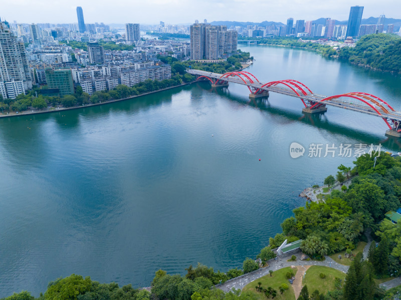 柳州建设柳江风光航拍图