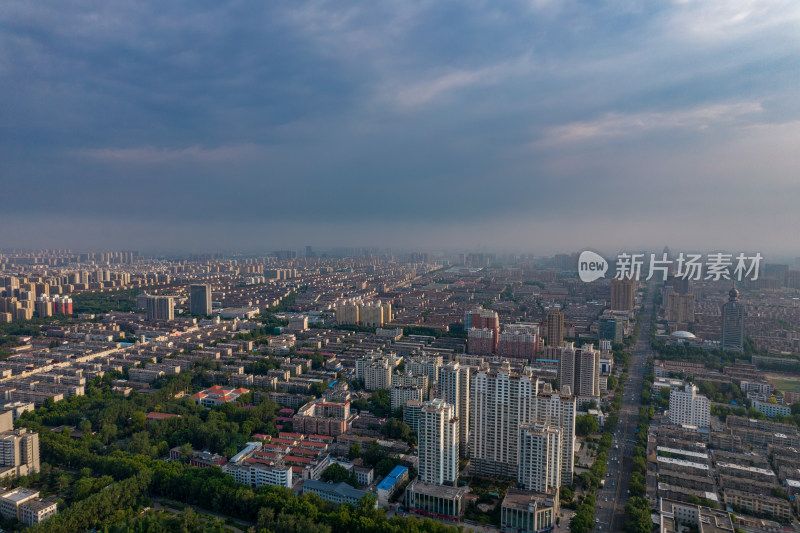 山东淄博城市风光大景航拍摄影图