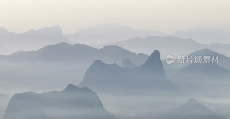 广西桂林山水水墨中国风