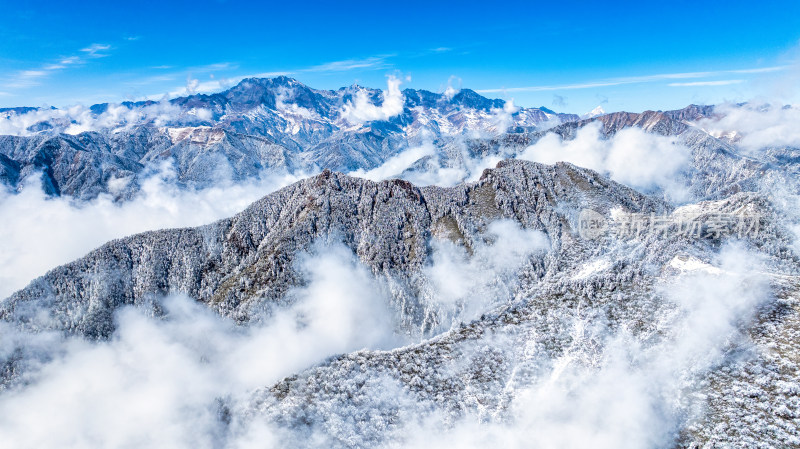 冬季成都西岭雪山景区综合航拍