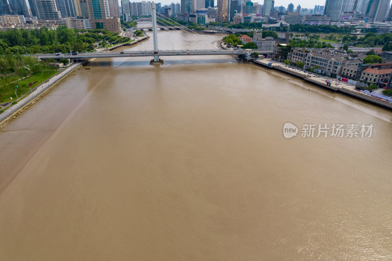 浙江宁波城市风光甬江两岸航拍摄影图