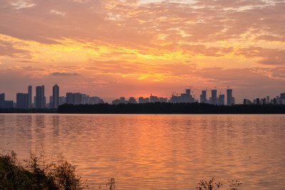 湖北武汉金银湖夕阳景色