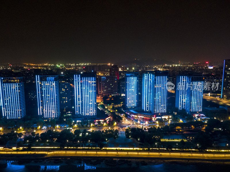 福建福州城市夜景灯光航拍摄影图