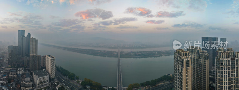 长沙城市风光航拍全景图