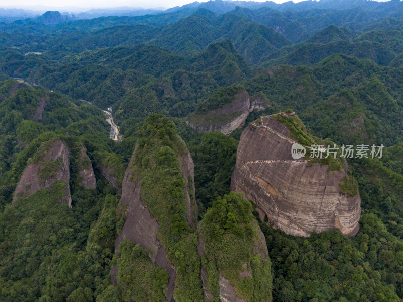 湖南通道丹霞地貌万佛山航拍摄影图