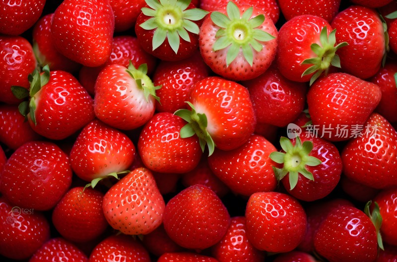 水果草莓，新鲜食物特写