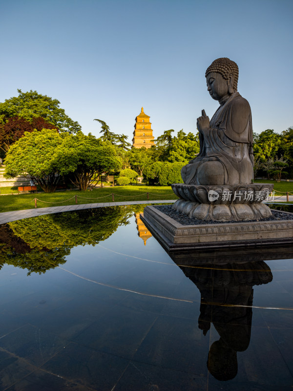 西安大雁塔大慈恩寺遗址公园景观