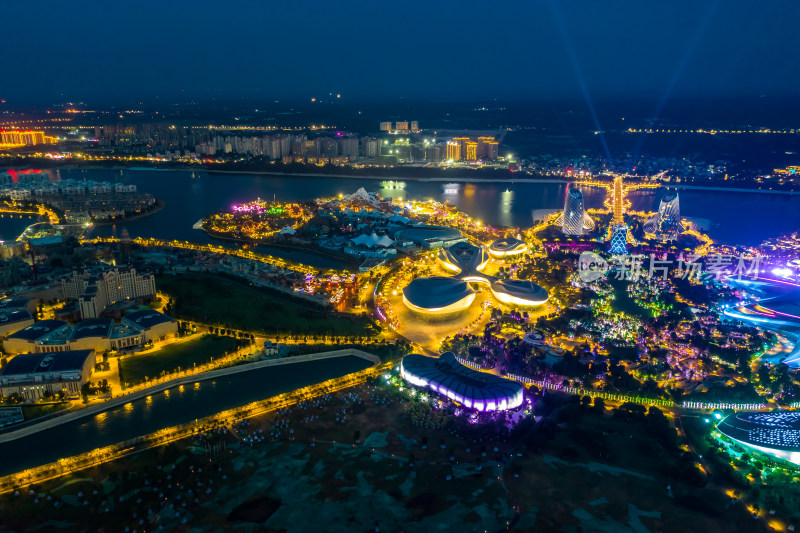 海南海花岛夜景航拍