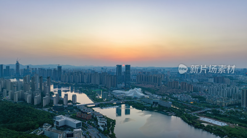 长沙梅西湖国际新城夜景航拍