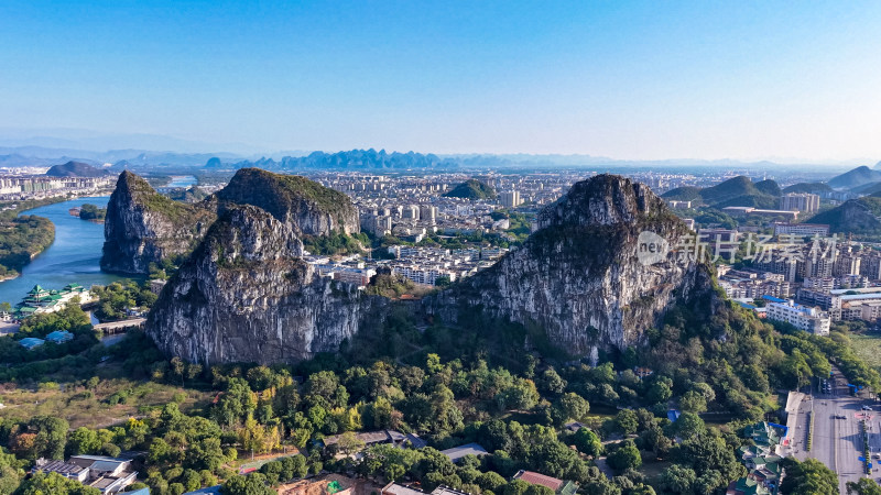 桂林南溪山4A景区航拍图