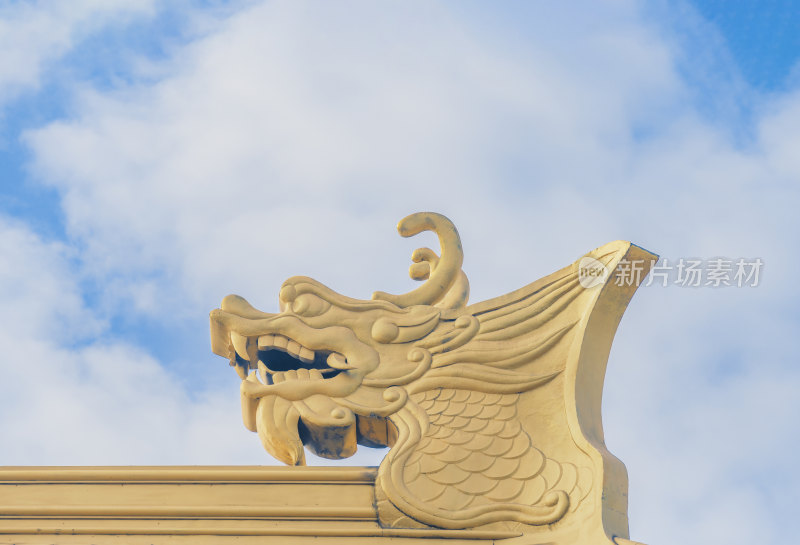 柳州文庙-宫殿屋顶的中国龙头脊饰