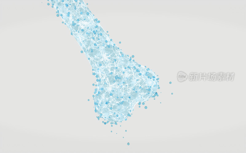 骨骼与生物科技线条 3D渲染