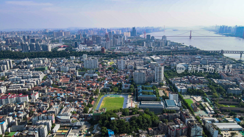 航拍湖北武汉城市大景