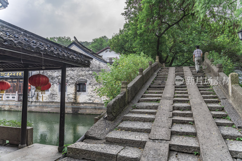 绍兴仓桥直街江南水乡风景