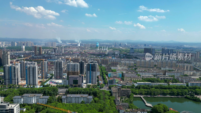 航拍新余城市风光新余大景