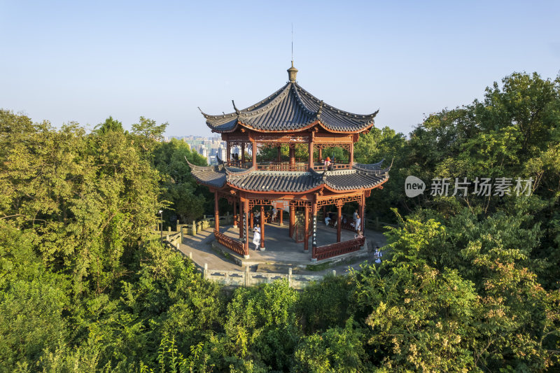 杭州吴山景区江湖汇观航拍