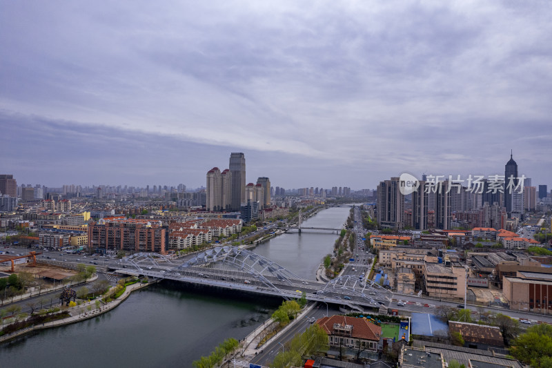 天津海河风景线城市建筑风光航拍