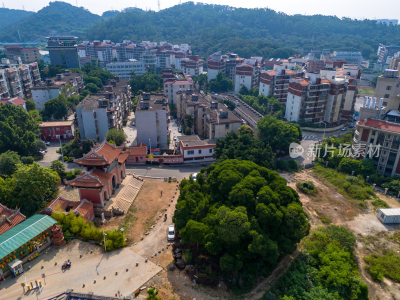 泉州少林寺及周边城市建筑航拍图