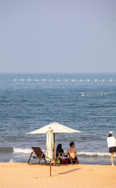 山东日照金沙滩海滨海岸海滩景观