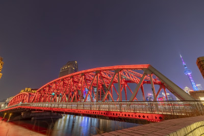 上海外白渡桥苏州河夜景