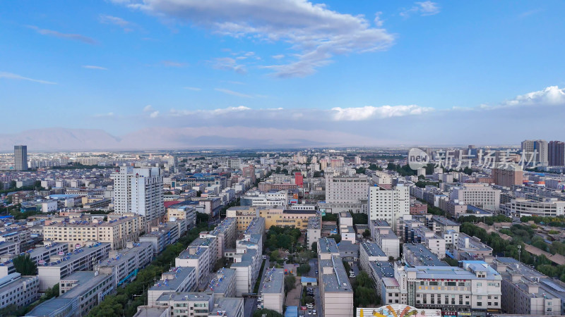 甘肃张掖大景张掖建设航拍摄影图