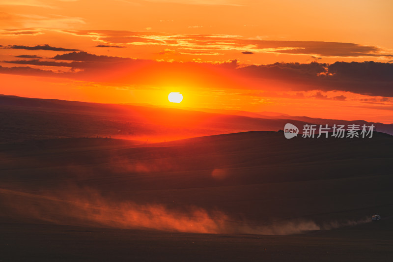 内蒙古黑山头日落风光