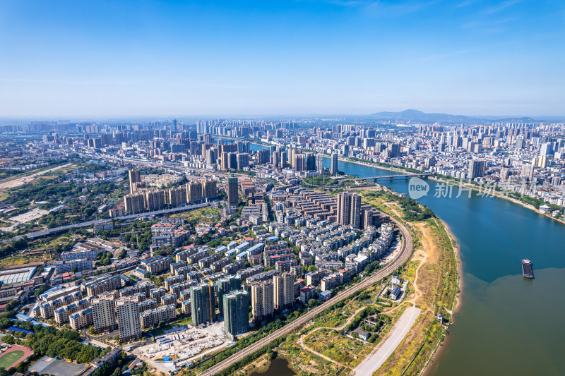 湖南衡阳城市夏天航拍风光