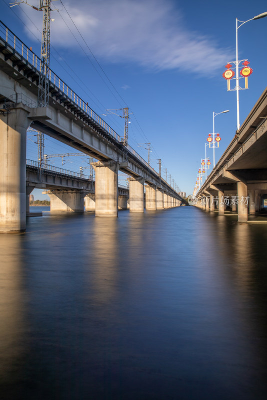 滹沱河风光公路铁路桥