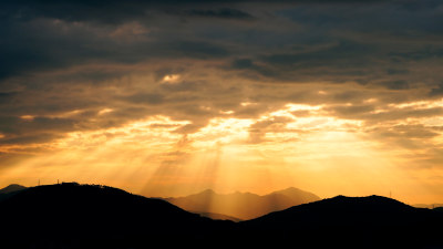 唯美黄昏晚霞天空阳光照片日落夕阳火烧云