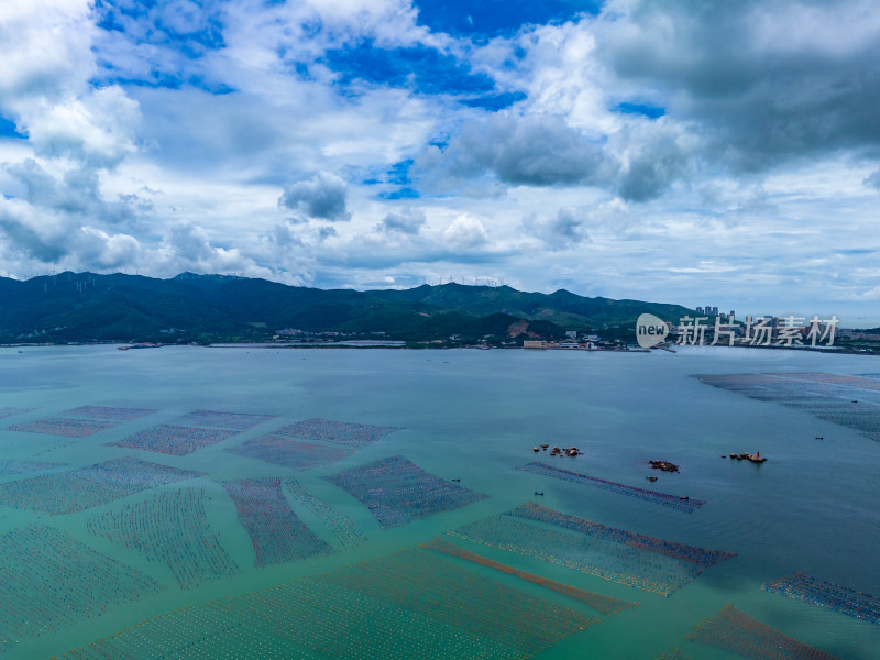 海上海鲜养殖基地航拍图