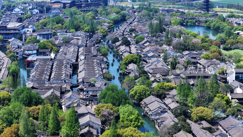 航拍乌镇景区 浙江乌镇航拍 航拍江南水乡