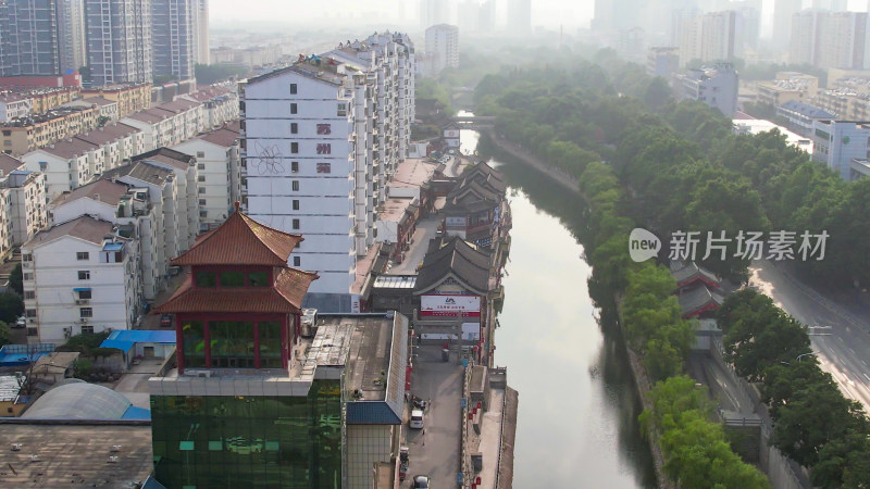 山东济宁城市风光交通城市建设航拍