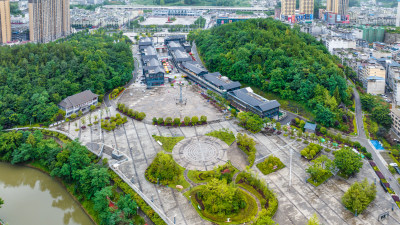 湖北恩施利川市龙船调公园航拍