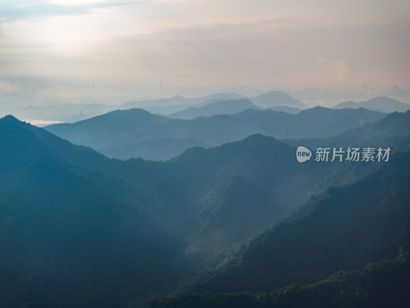 航拍西湖名胜风景区西湖群山