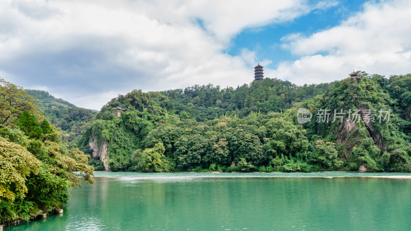 四川都江堰水利工程景区的风景