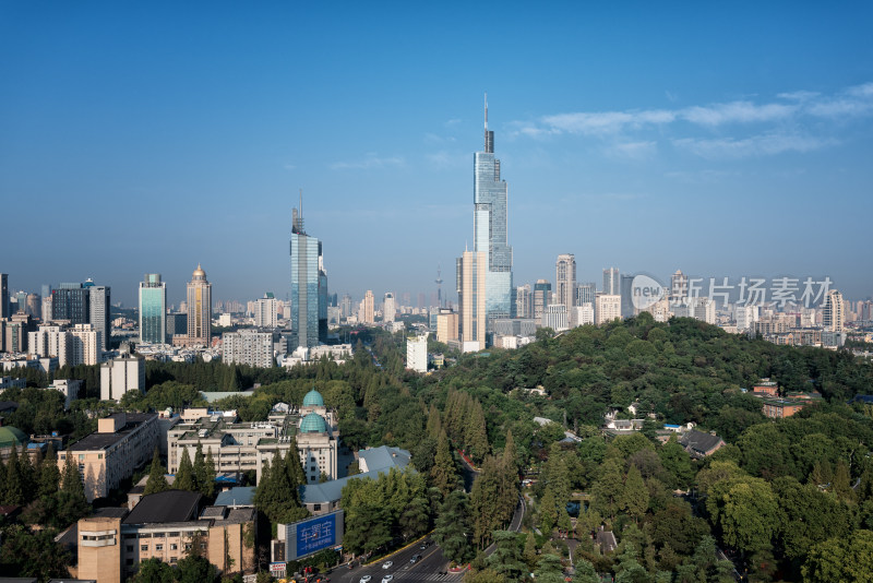 江苏南京地标紫峰大厦城市风光