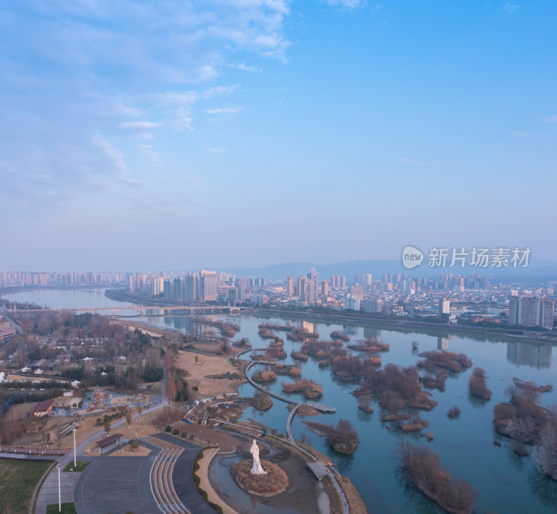 陕西汉中城市航拍风光