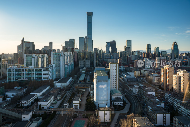 北京城市建筑群工厂国贸风光