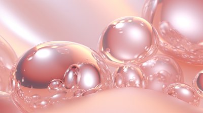 粉红色液体气泡特写