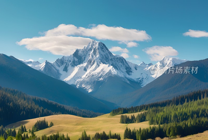 雪山高原草原森林风景