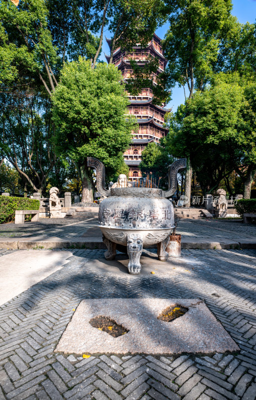 苏州北寺塔报恩寺秋色景观