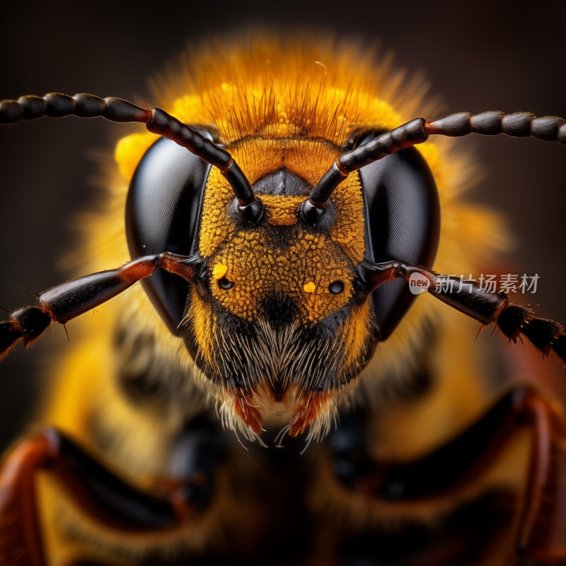 蜜蜂微距微观世界的黄金守护者