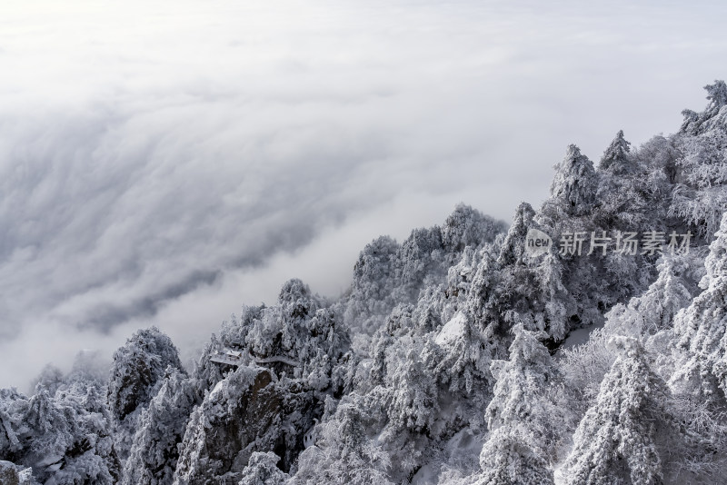 山川大雪云海大气航拍