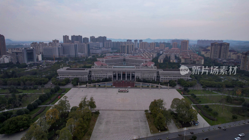 四川遂宁市政府市民中心体育中心航拍图
