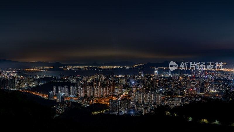 城市夜景鸟瞰全景