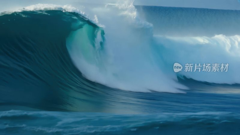 海浪翻滚海洋巨浪浪花大气航拍