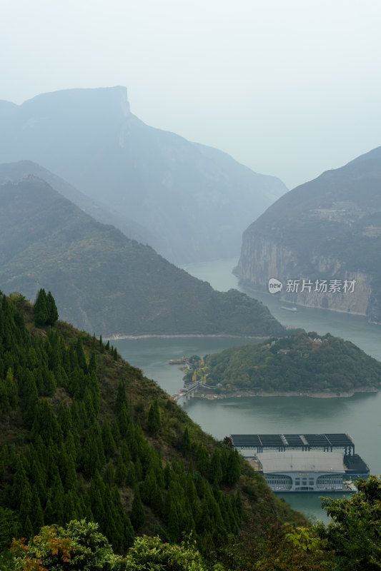 长江三峡奉节白帝城瞿塘峡山水风光